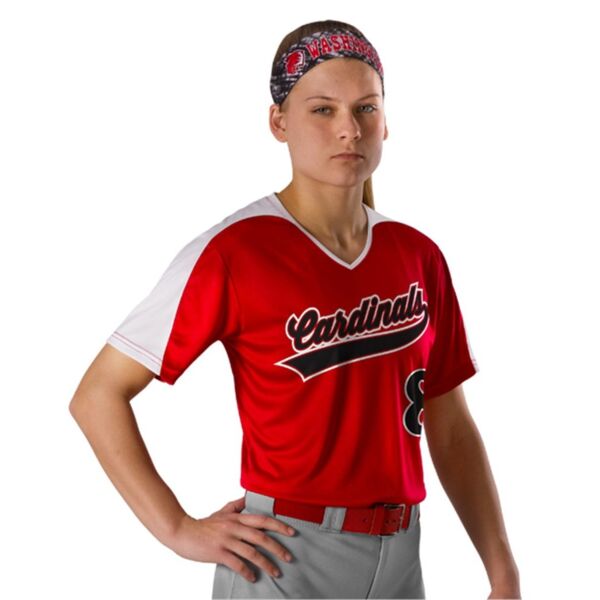 Girls' V-Neck Fastpitch Jersey Thumbnail