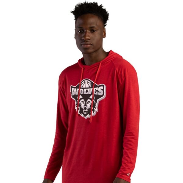 Men's Tri-Blend Surplice Hooded Long Sleeve T-Shirt Thumbnail